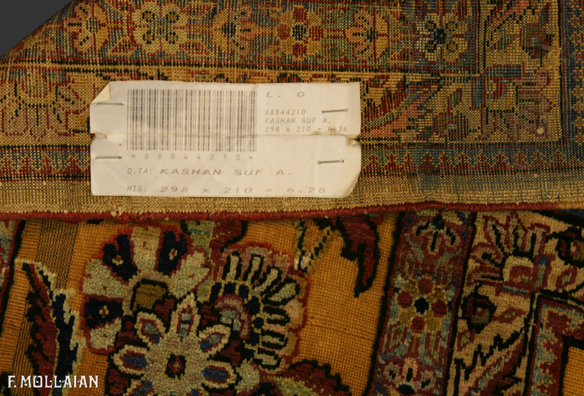 Kashan Rug Souf Prayer Goldish Color Field  n°:88844210